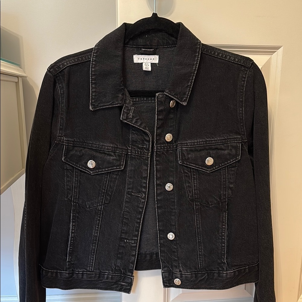 TopShop Black Jean Jacket Classic Denim Style